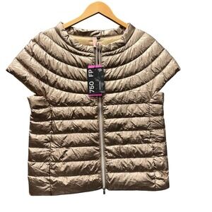 Cotes of London Puffer Vest Womens Medium The St Ives Metallic Gold Down NEW